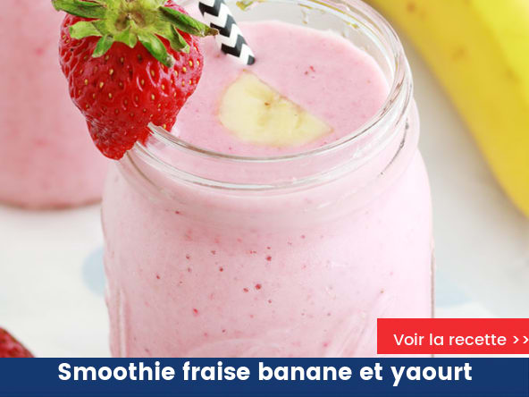 Smoothie fraise banane et yaourt